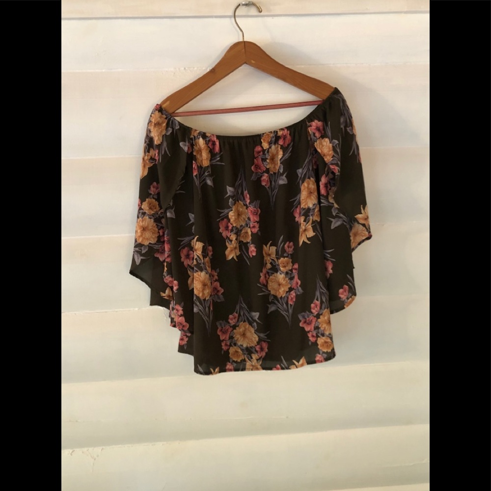 Hunter Green floral blouse